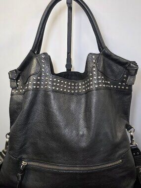 Foley + Corinna Black Leather Studded Bag